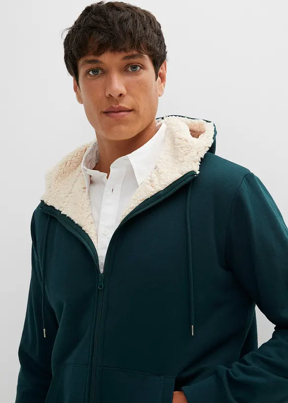 Sweat zippé doublé sherpa, bonprix