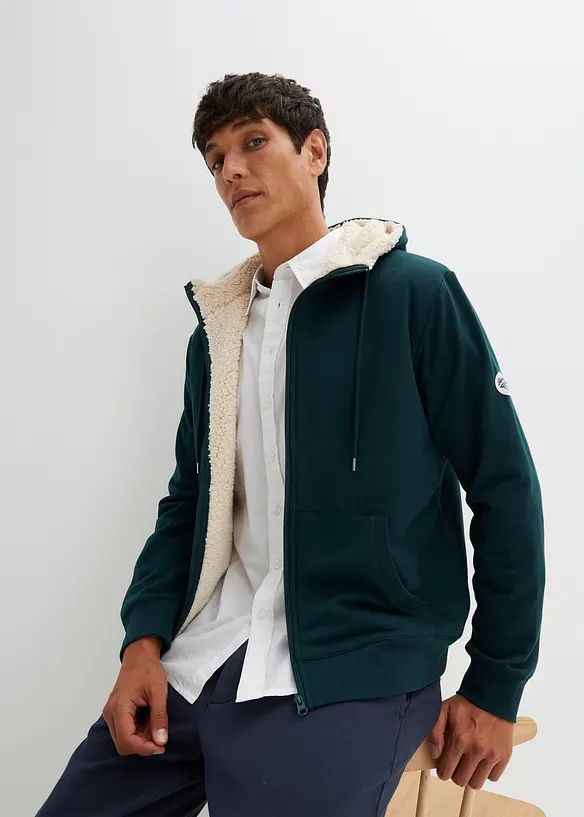 Sweat zippé doublé sherpa, bonprix