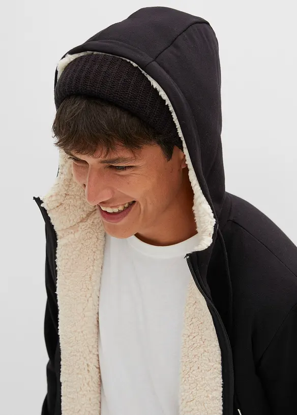 Sweat zippé doublé sherpa, bonprix