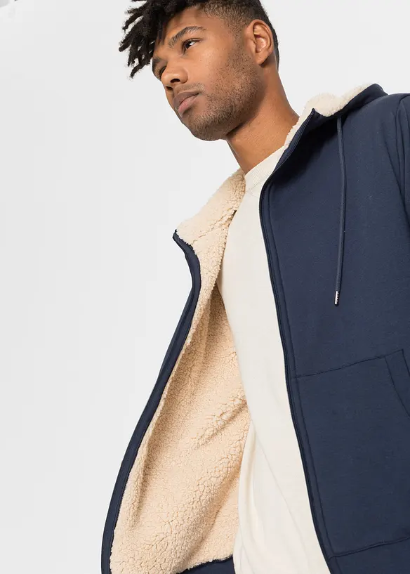 Sweat zippé doublé sherpa, bonprix