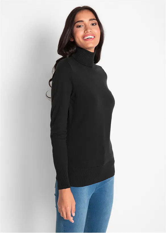 Pull col roulé basique, bonprix