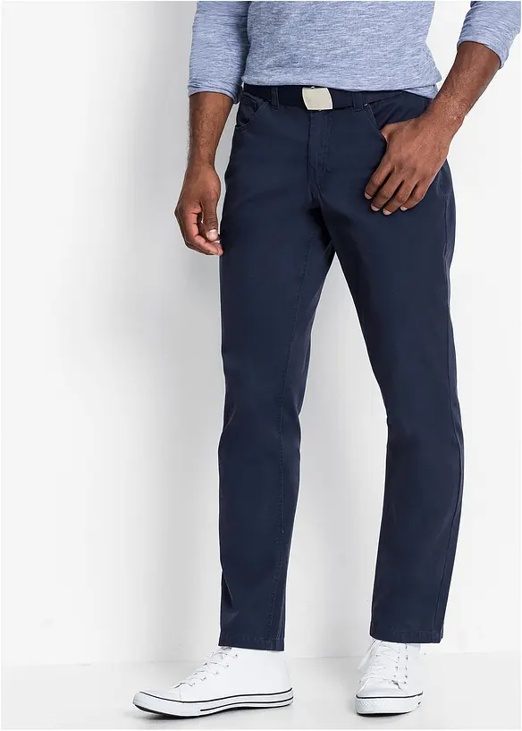 Pantalon regular en twill, droit, 100% coton, bonprix