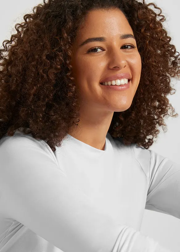 Lot de 2 T-shirts manches longues en coton extensible, bonprix