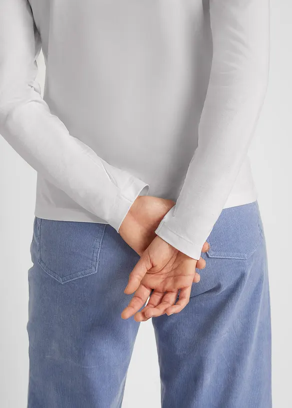 Lot de 2 T-shirts manches longues en coton extensible, bonprix