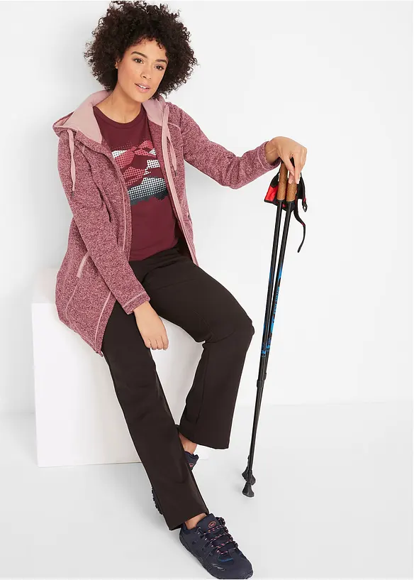 Veste longue polaire à capuche, bonprix