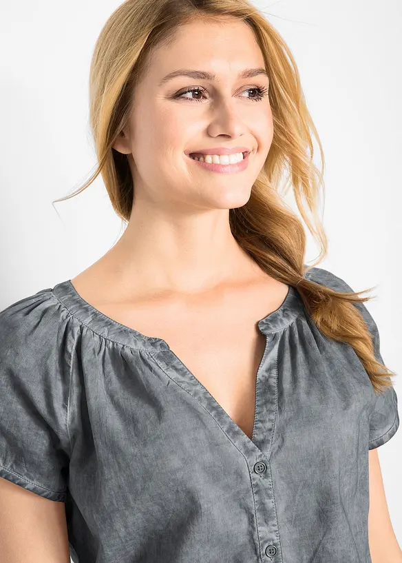 Chemisier manches courtes 100% coton, bonprix