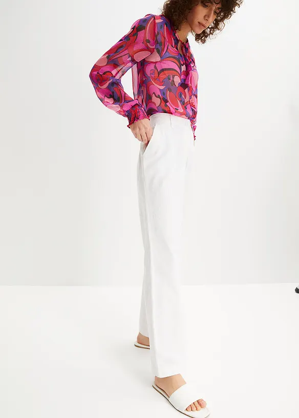 Pantalon tissé en lin et coton, bonprix