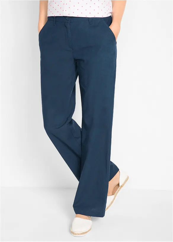 Pantalon tissé en lin et coton, bonprix