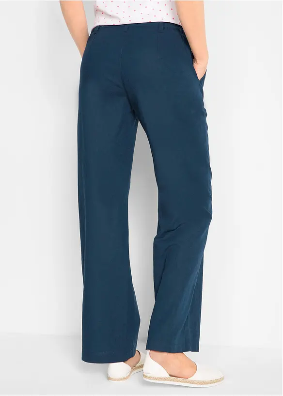Pantalon tissé en lin et coton, bonprix