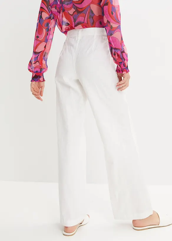 Pantalon tissé en lin et coton, bonprix