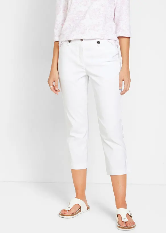 Pantalon 7/8 en bengaline avec taille élastiquée, bonprix