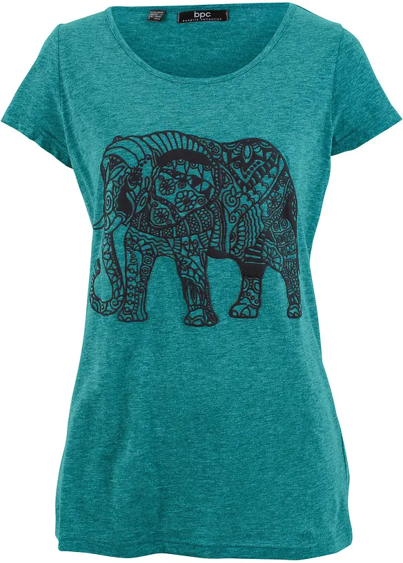 T-shirt en coton avec imprimé devant, manches courtes, bonprix