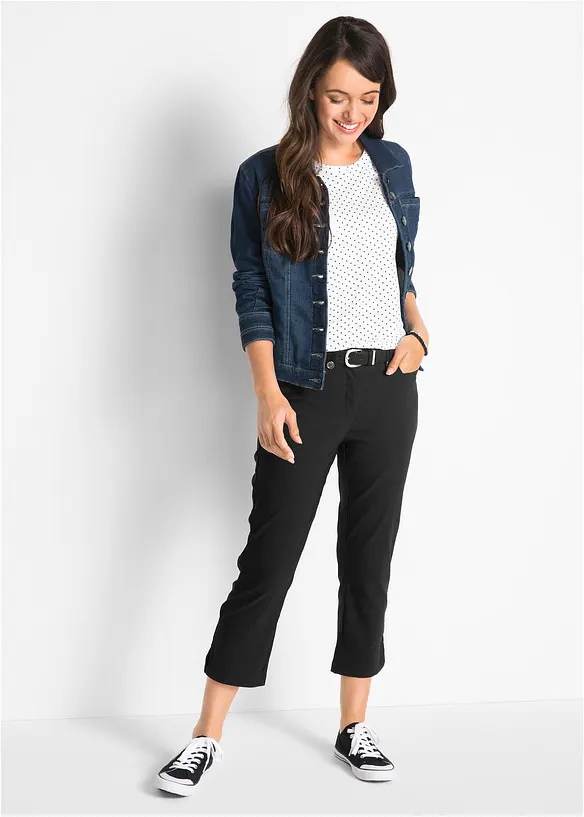 Pantalon 7/8 en bengaline avec taille élastiquée, bonprix