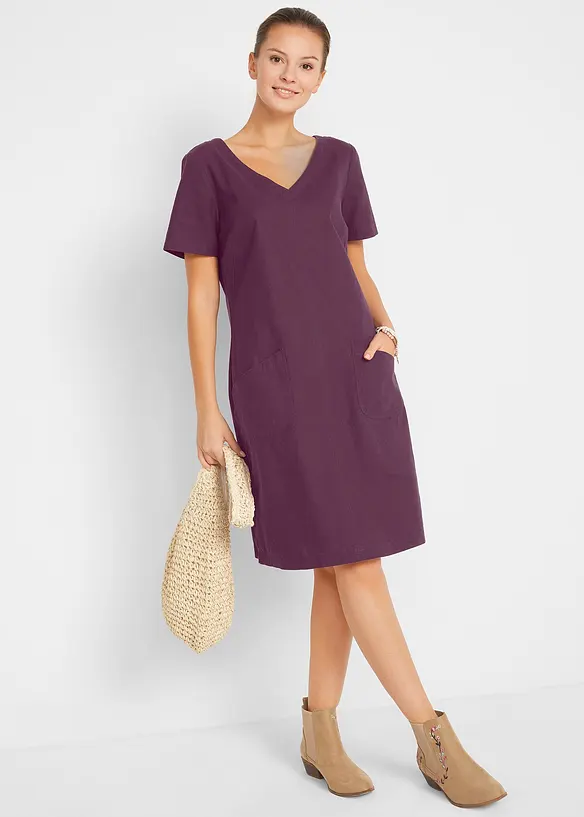 Robe courte en lin majoritaire, bonprix
