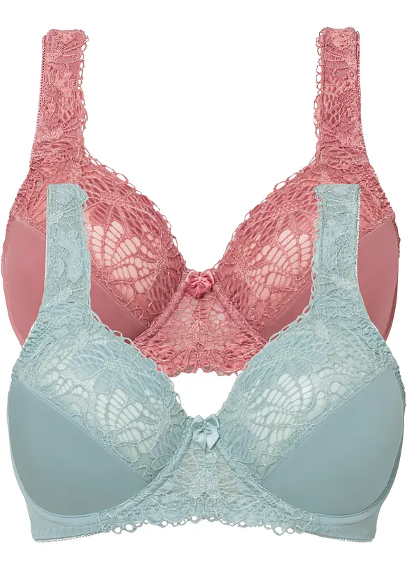 Lot de 2 soutiens-gorge minimiseurs à bretelles rembourrées, bonprix