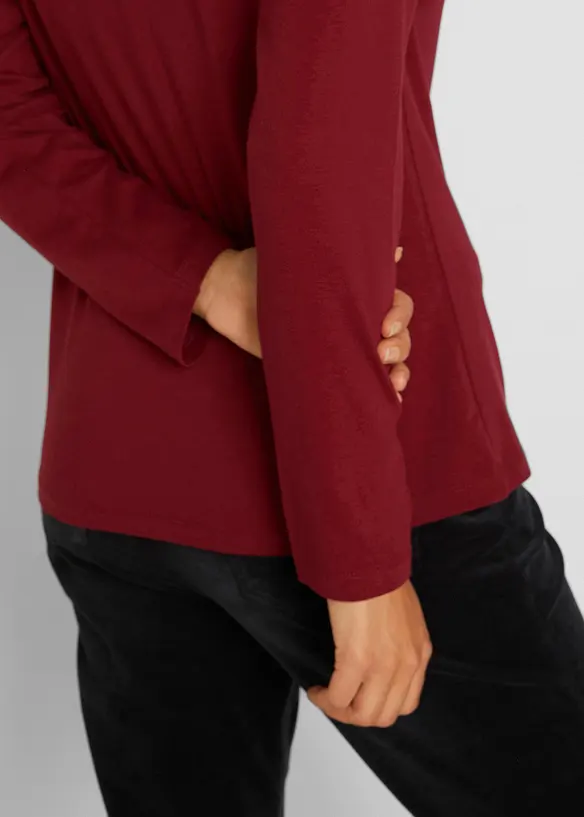 Lot de 2 T-shirts manches longues près du corps, bonprix