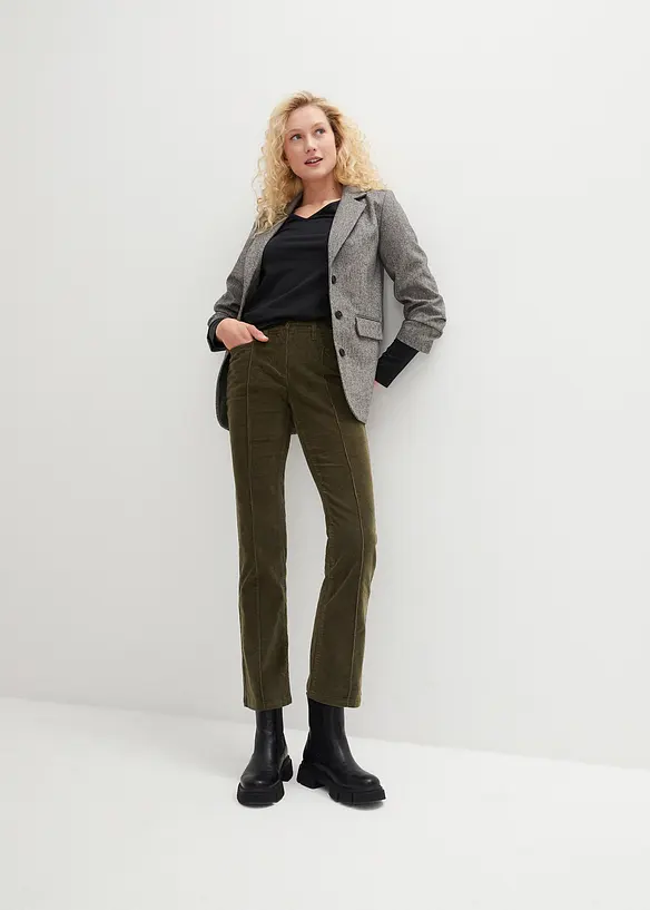 Lot de 2 T-shirts manches longues pr&egrave;s du corps, bonprix