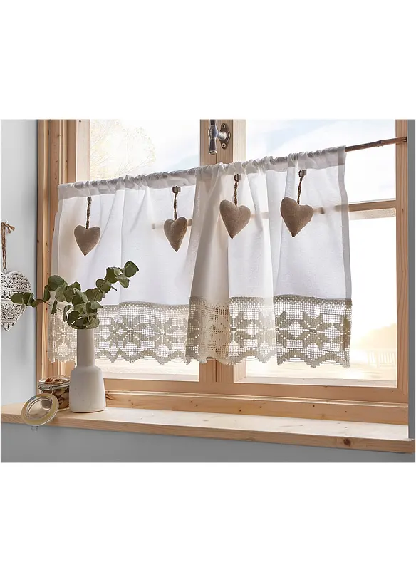 Brise-bise avec cœurs en coton, bonprix