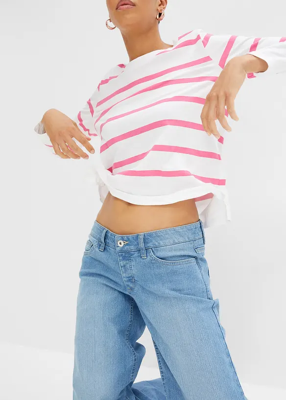 Jean très large taille basse, bonprix