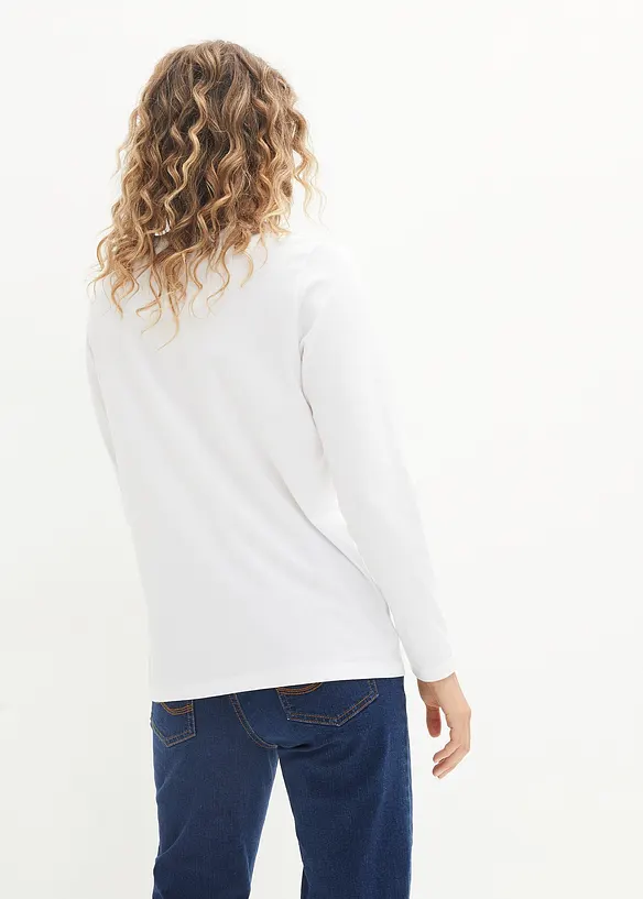 T-shirt manches longues Essential avec col rond, sans couture, bonprix PREMIUM