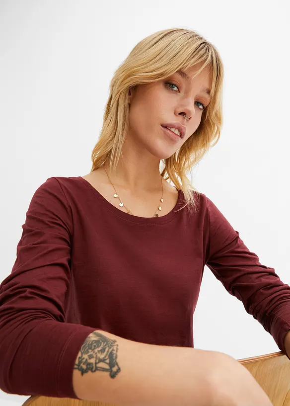 T-shirt manches longues 100% coton, bonprix