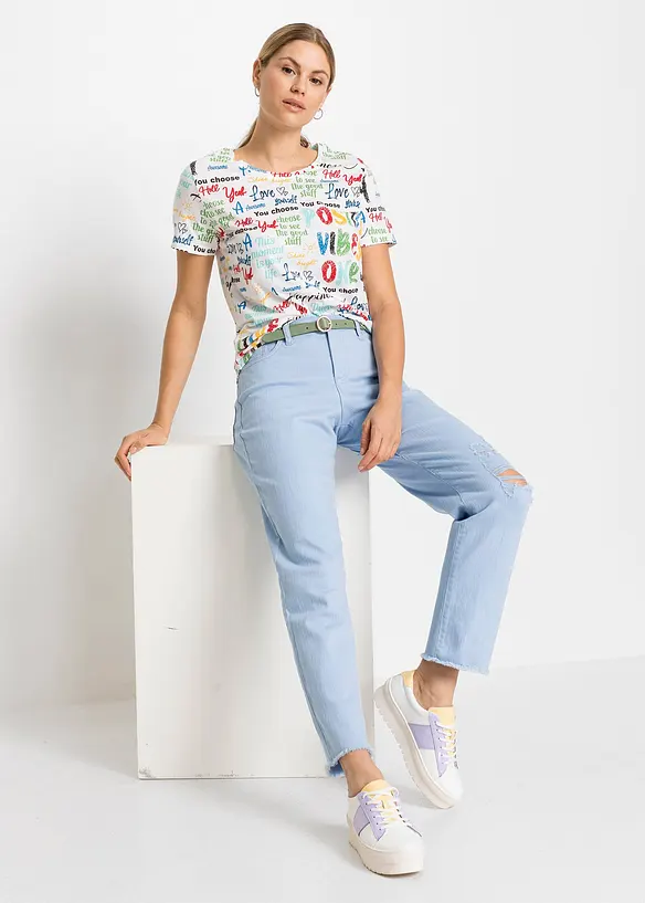 T-shirt doux en viscose m&eacute;lang&eacute;e, bonprix