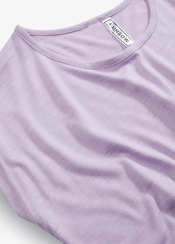 T-shirt long en viscose m&eacute;lang&eacute;e, bonprix