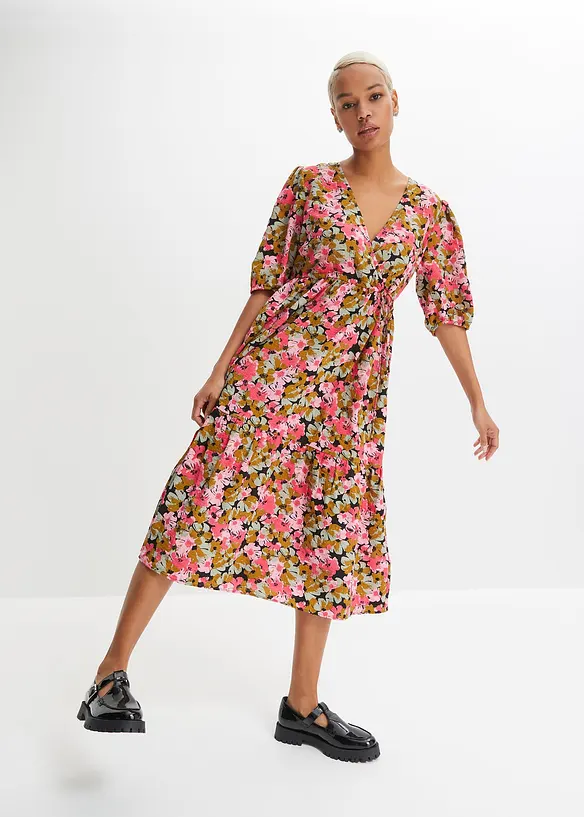 Robe midi en viscose mélangée, bonprix