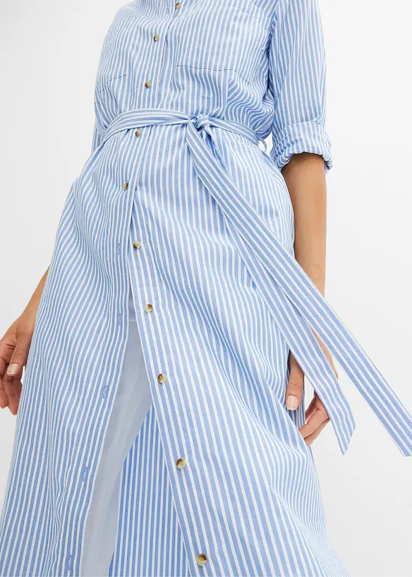 Robe-chemise rayée avec ceinture à nouer, bonprix