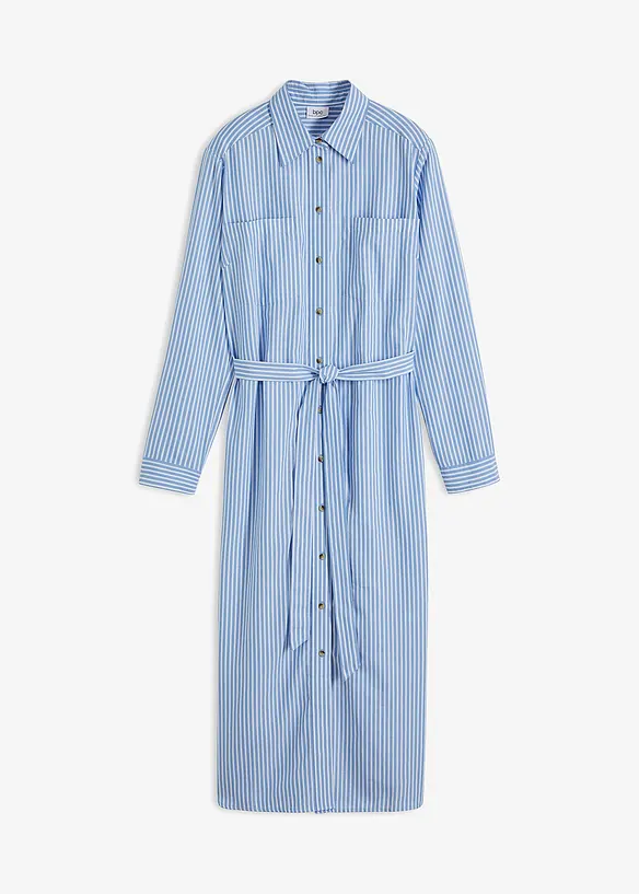 Robe-chemise rayée avec ceinture à nouer, bonprix