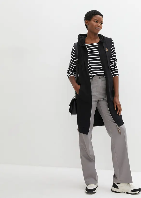 Long gilet sweat sans manches, bonprix