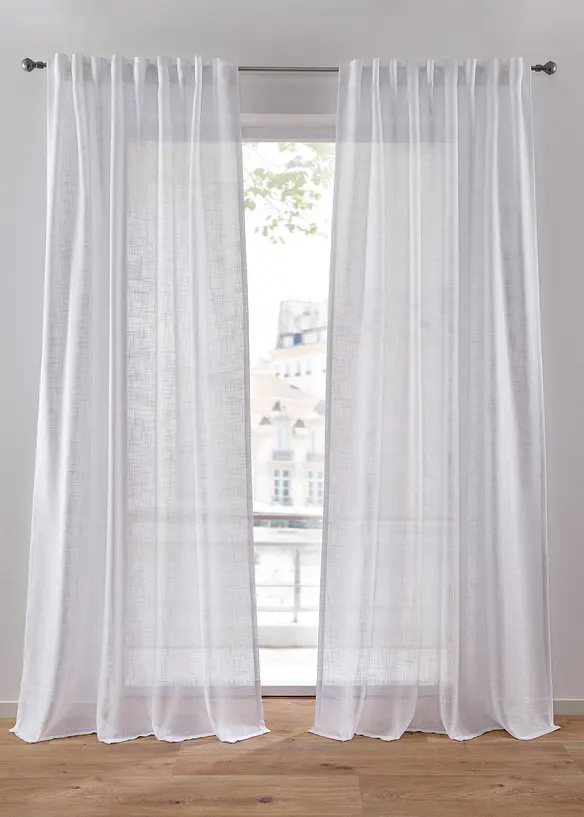 Lot de 2 rideaux panneau textur&eacute;s, bonprix