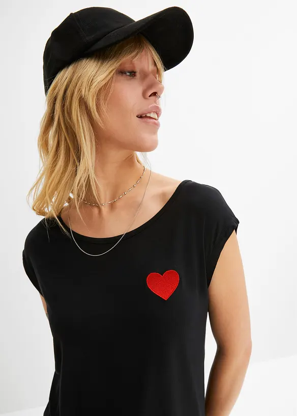 T-shirt plus long derrière en viscose fluide, bonprix