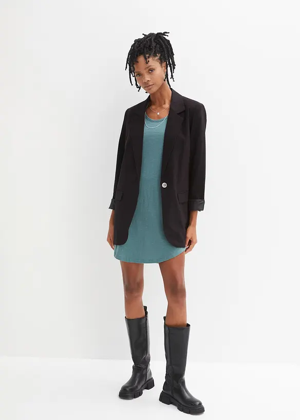 Robe en jersey coton avec dentelle, bonprix