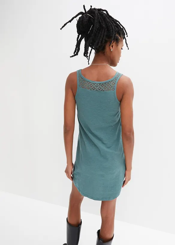 Robe en jersey coton avec dentelle, bonprix