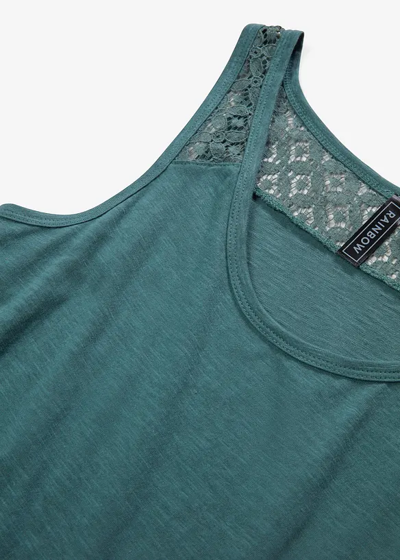 Robe en jersey coton avec dentelle, bonprix