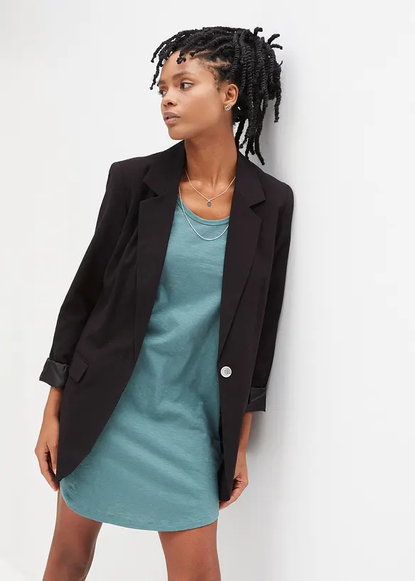 Robe en jersey coton avec dentelle, bonprix