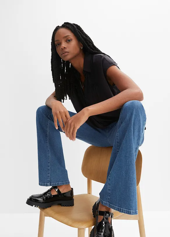 Blouse manches courtes oversized, bonprix