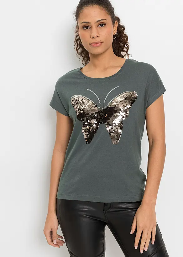 T-shirt à sequins, bonprix