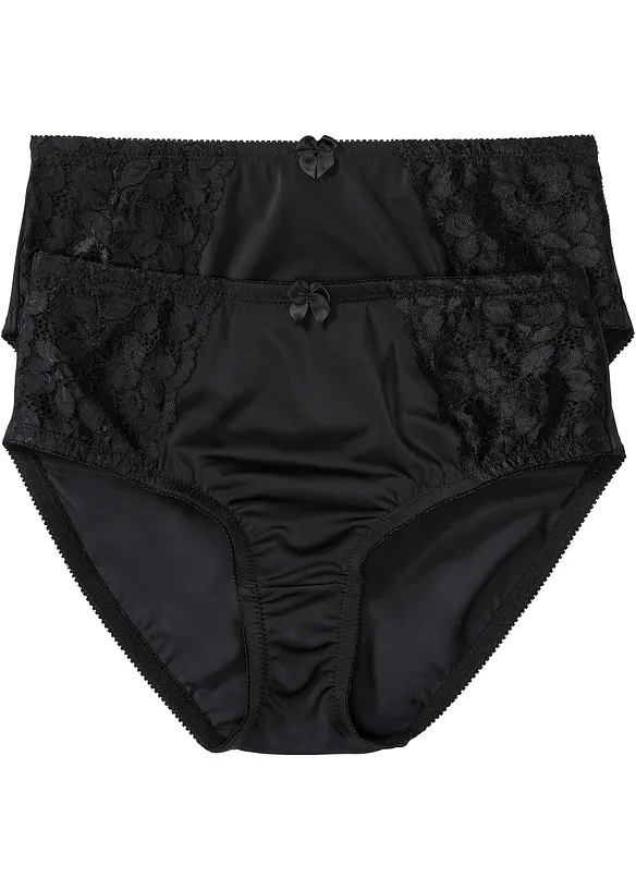 Lot de 2 slips Maxi avec dentelle, bonprix