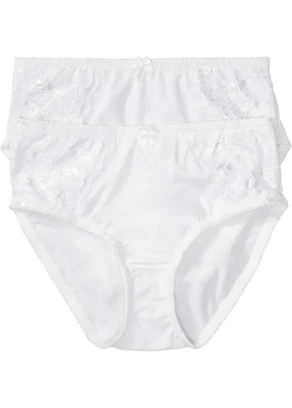 Lot de 2 slips Maxi avec dentelle, bonprix