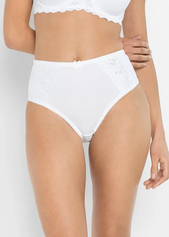 Lot de 2 slips Maxi avec dentelle, bonprix