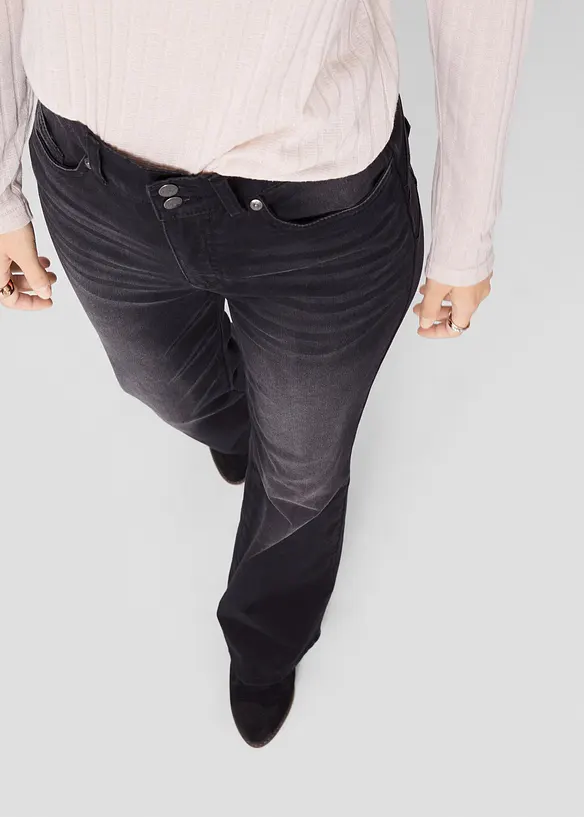 Jean bootcut taille mi-haute, sculptant, bonprix