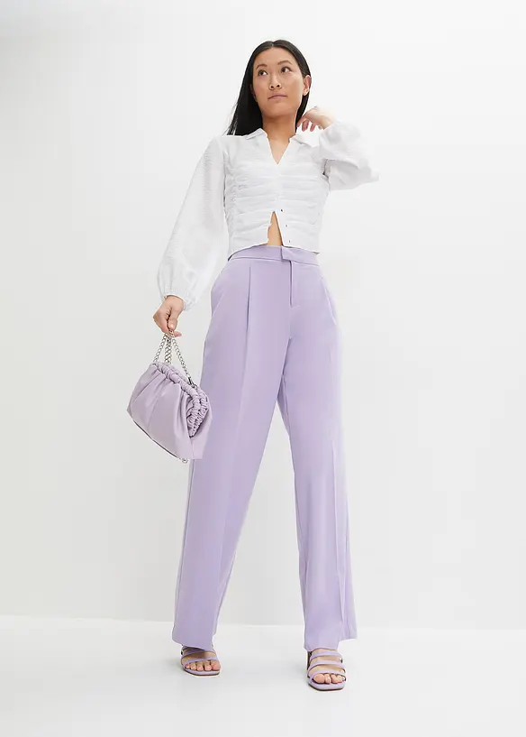 Pantalon large &agrave; pinces, bonprix