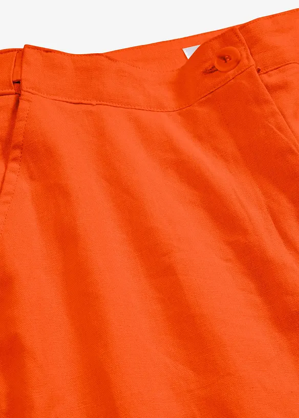 Pantalon cropped taille haute en lin et viscose, bonprix