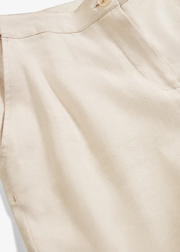 Pantalon taille haute en lin et viscose, bonprix
