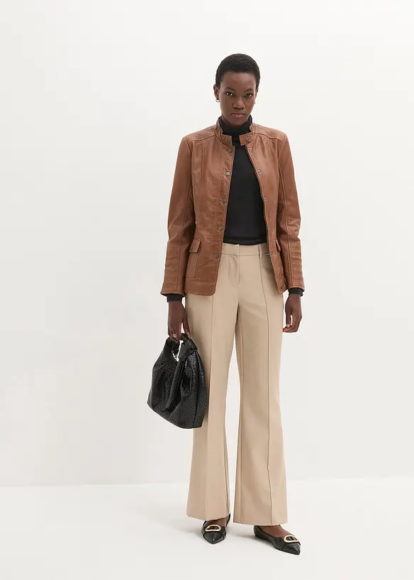 Veste en cuir nappa d&rsquo;agneau, bonprix