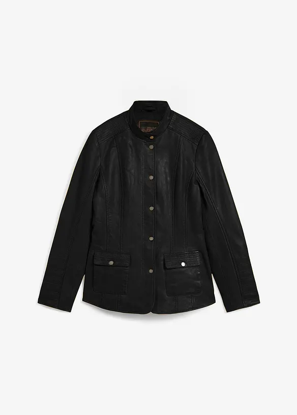 Veste en cuir nappa d&rsquo;agneau, bonprix