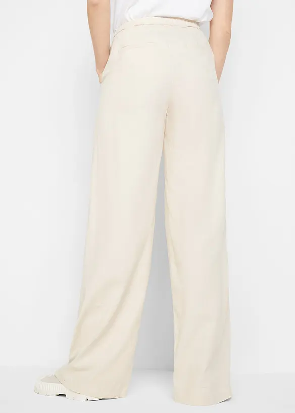 Pantalon palazzo en lin mélangé, bonprix