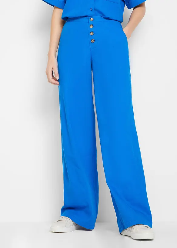 Pantalon palazzo en lin m&eacute;lang&eacute;, bonprix